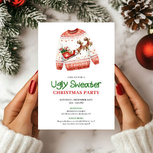 Funny Ugly Sweater Christmas Party Invitation