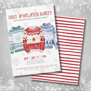 Funny Ugly Sweater Christmas Party Invitation