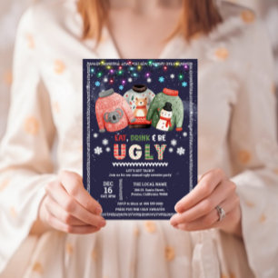 Funny Ugly Sweater Christmas Party Invitation