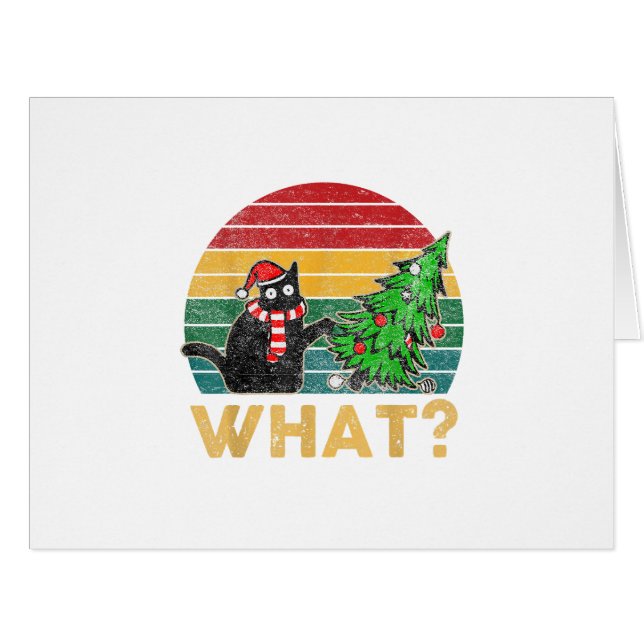 Funny Ugly Sweater Christmas Shirt Naughty Cat San (Front Horizontal)