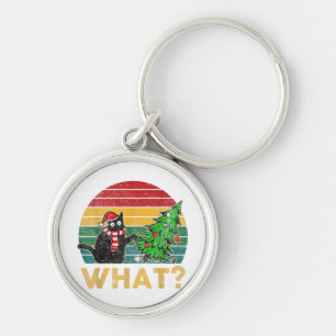 Funny Ugly Sweater Christmas Shirt Naughty Cat San Key Ring