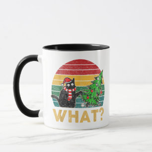 Funny Ugly Sweater Christmas Shirt Naughty Cat San Mug
