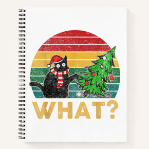 Funny Ugly Sweater Christmas Shirt Naughty Cat San Notebook