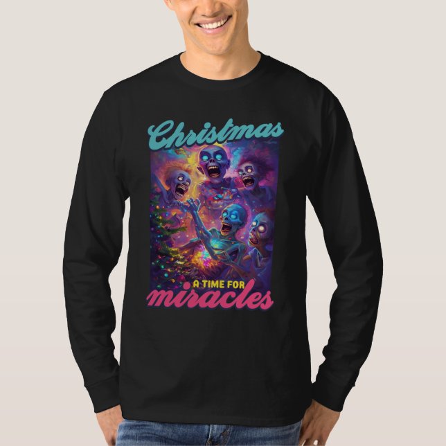 Funny ugly sweater Christmas tree zombies miracle (Front)