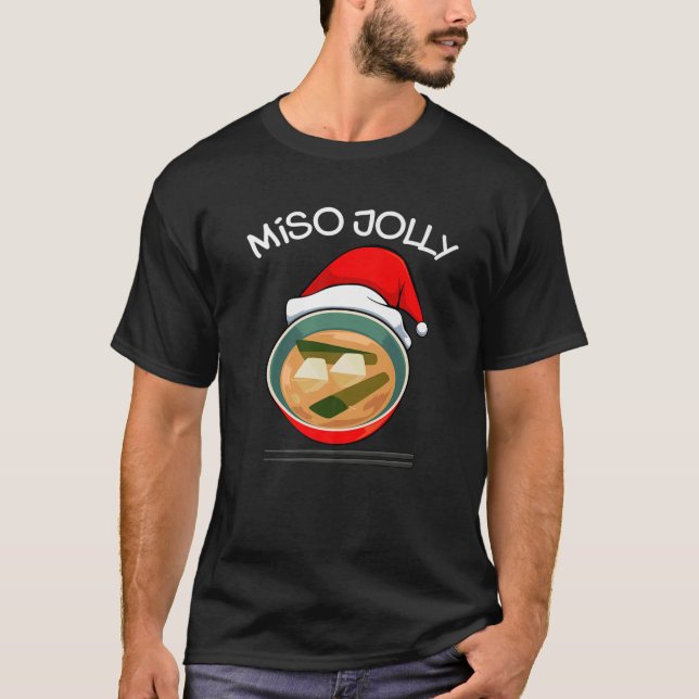 Funny Ugly Xmas Christmas Foodie Miso Jolly Japane T-Shirt (Front)