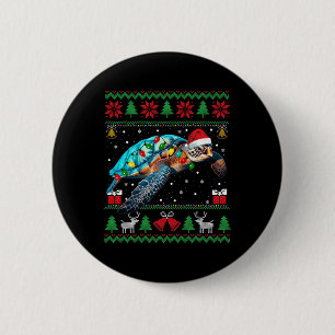 Funny Ugly Xmas Sweater Animals Lights Christmas T 6 Cm Round Badge