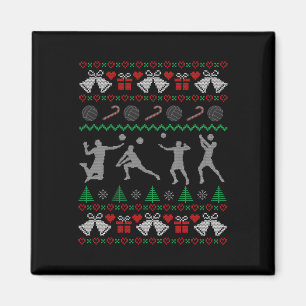 Funny Ugly Xmas Volleyball Christmas Sports Holida Magnet