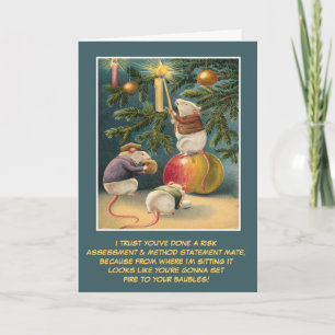 Funny UK health and safety Christmas Holiday Card