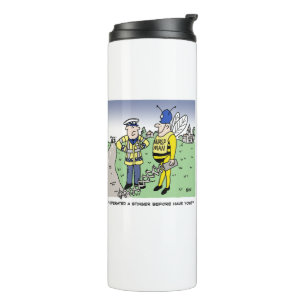 Funny UK Traffic Police Cartoon Thermal Tumbler