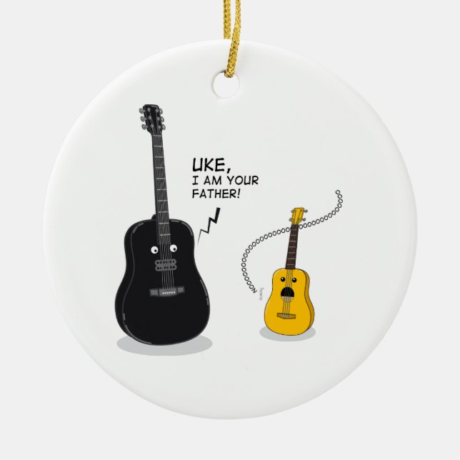 Funny Uke, I am your Father! Pillow Ceramic Ornament (Front)