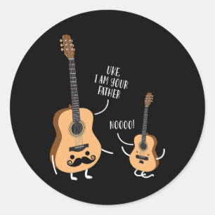 Funny Uke I Am Your Father T Shirt Ukulele Guitar  Classic Round Sticker