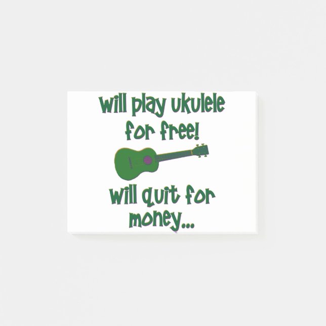 Funny Uke Post-it Notes (Front)