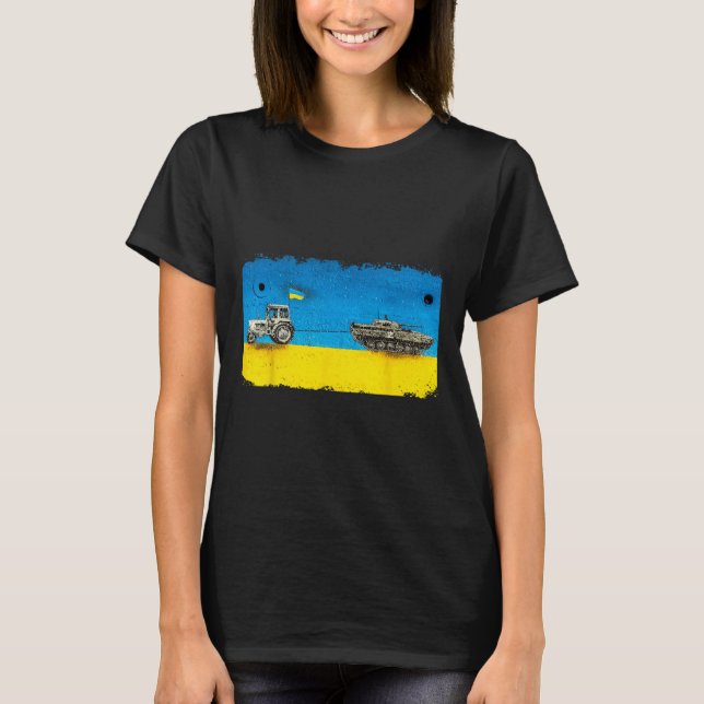 Funny Ukrainian Farmer Pulling Tank With Tractor  (Front)