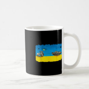 Funny Ukrainian Farmer Pulling Tank With Tractor Coffee Mug