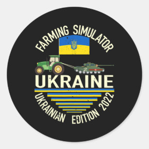 Funny Ukrainian Farmer Steals Tank Meme I Stand Wi Classic Round Sticker