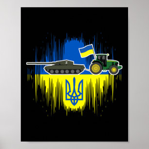 Funny Ukrainian Farmer Steals Tank Ukraine Flag Tr Poster