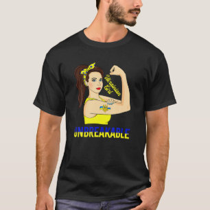 Funny Ukrainian Women Girl Unbreakable Ukraine Fla T-Shirt