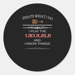 Funny Ukulele Gift Classic Round Sticker