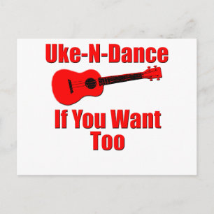 funny ukulele postcard