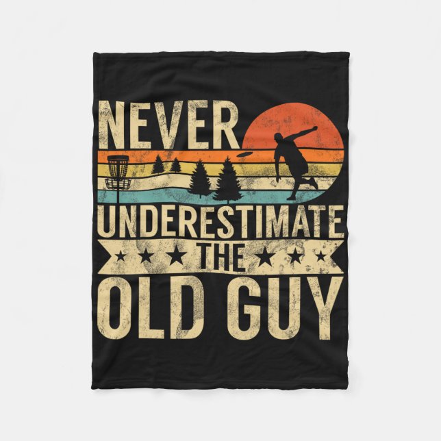Funny Ultimate Frisbee The Old Guy Disc Golf Men's Fleece Blanket (Front)