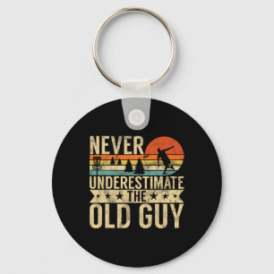 Funny Ultimate Frisbee The Old Guy Disc Golf Men's Key Ring