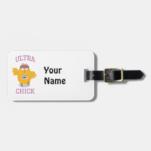 Funny Ultra Chick Runner Luggage Tag