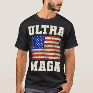 Funny Ultra Maga Vintage American Flag Ultra-Maga  T-Shirt