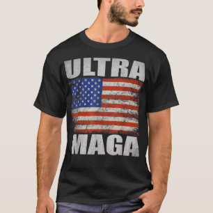 Funny Ultra Maga Vintage American Flag Ultra-Maga  T-Shirt