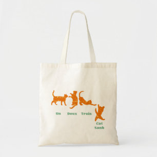 Funny un deux trois cat sank  tote bag