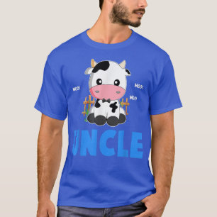 Funny Uncle Cow Cute Cow Farmer Birthday Matching T-Shirt