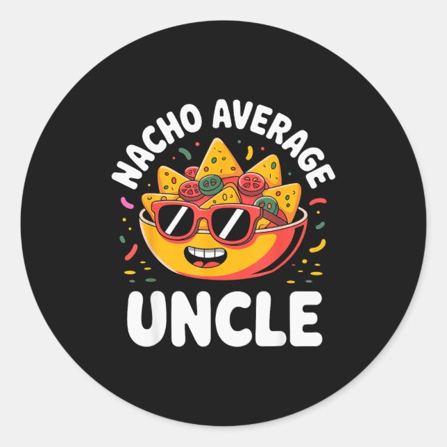 Funny Uncle Design For Uncle Men First Time Uncle  Classic Round Sticker (Front)