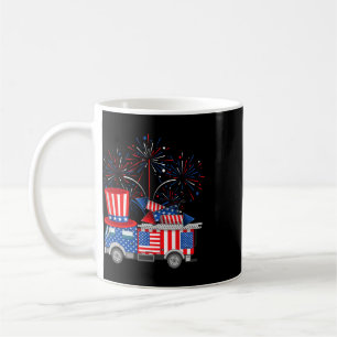 Funny Uncle Sam Firetruck And Fireworks Usa Flag 4 Coffee Mug