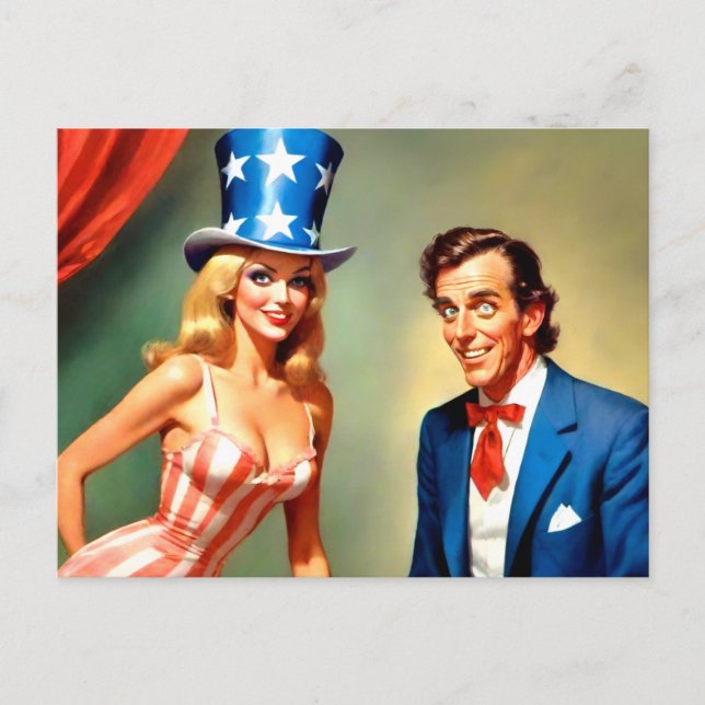 Funny Uncle Sam USA Postcard (Front)