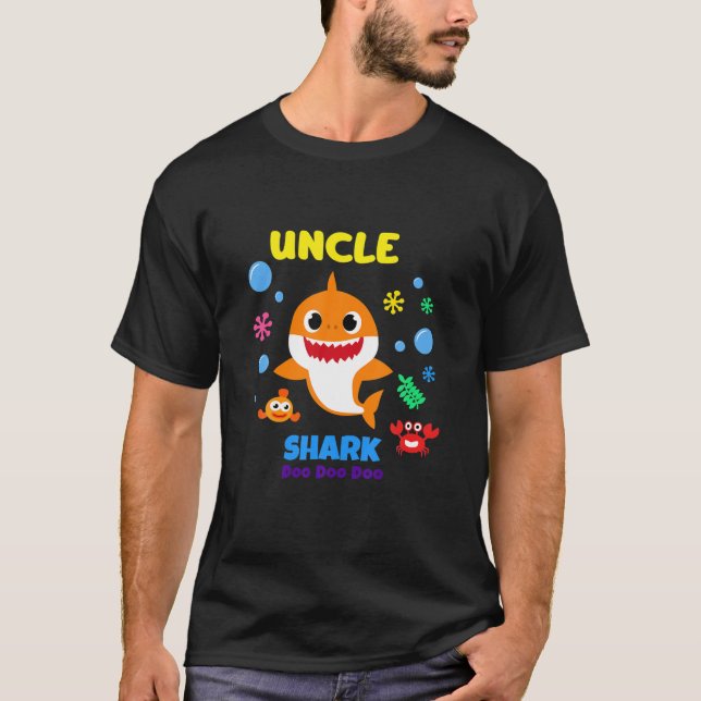 Funny Uncle Shark Doo Doo Uncle Shark Birthday Fat T-Shirt (Front)