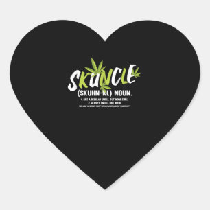 Funny Uncle Weed Smoker Skuncle Uncle Lover Gift Heart Sticker