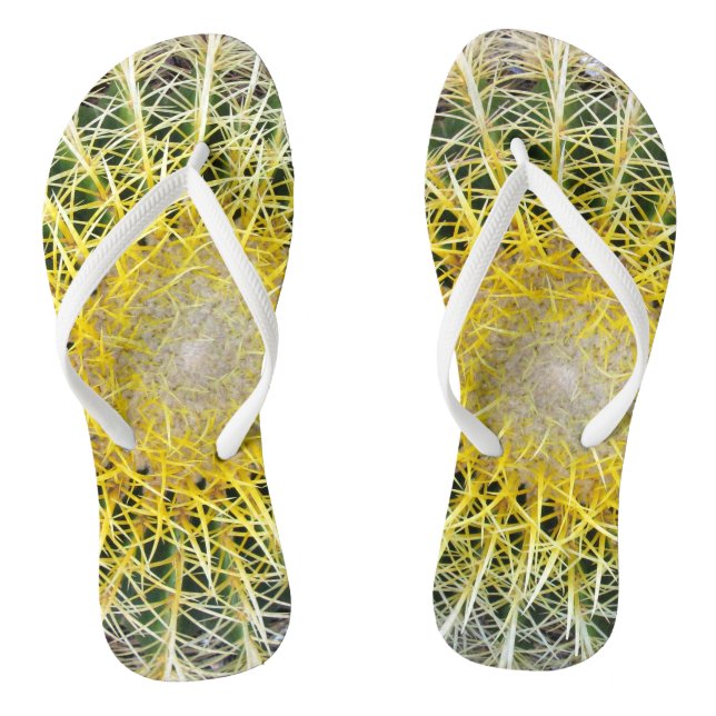 Funny Uncomfortable Globe Cactus Botanical Photo Thongs (Footbed)