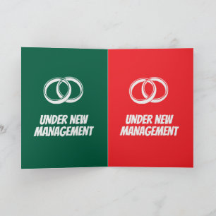 Funny Under New Management   Wedding & Marriage  Card