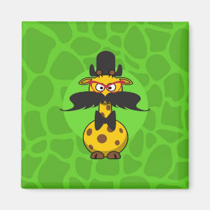 Funny Undercover Giraffe in Moustache Disguise Magnet