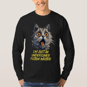 Funny undercover white Lies Cat T-Shirt