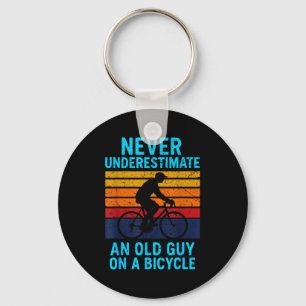 Funny Underestimate Old Bicycle Biker Key Ring