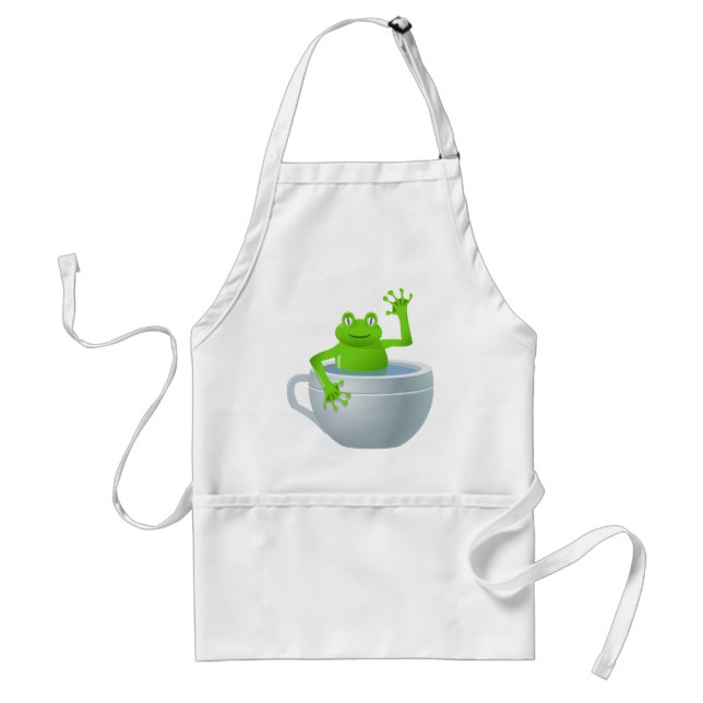 Funny Unexpected Frog in My Tea Cup Standard Apron (Front)