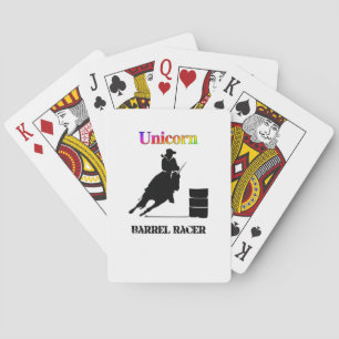 Funny Unicorn Barrel Racer Playing Cards