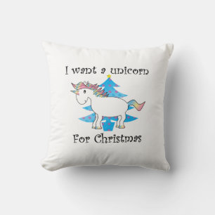 Funny unicorn christmas gift cushion
