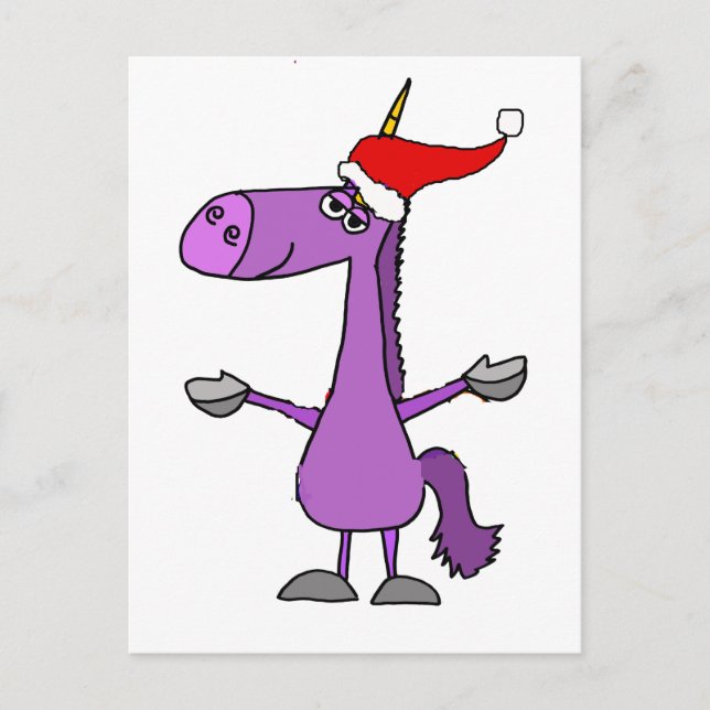 Funny Unicorn Christmas Holiday Art (Front)