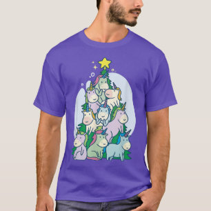 Funny unicorn Christmas tree Christmas unicorns T- T-Shirt