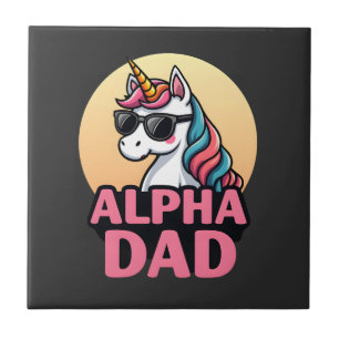 Funny Unicorn Dad Laufey Men Father's Day Christma Ceramic Tile