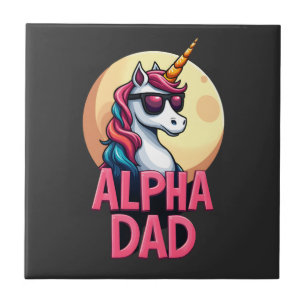 Funny Unicorn Dad Laufey Men Father's Day Christma Ceramic Tile
