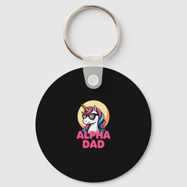 Funny Unicorn Dad Laufey Men Father's Day Christma Key Ring (Front)