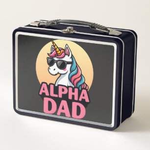 Funny Unicorn Dad Laufey Men Father's Day Christma Metal Lunch Box