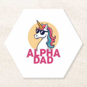 Funny Unicorn Dad Laufey Men Father's Day Christma Paper Coaster